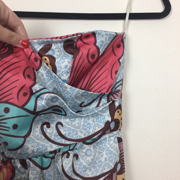 Judith March strapless Blue Butterfly Print dress - Picture 4 of 9